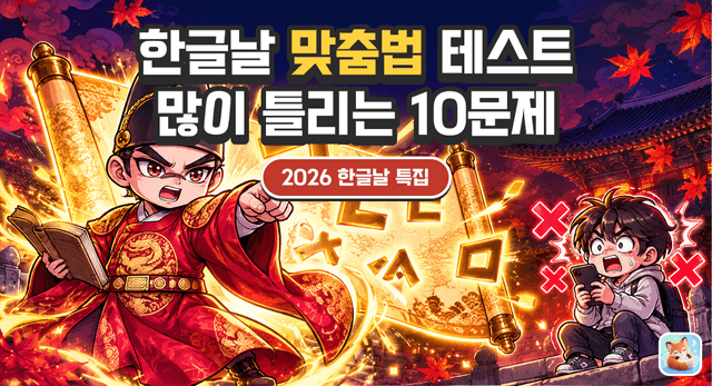 한글날 맞춤법 테스트: 가장 많이 틀리는 10