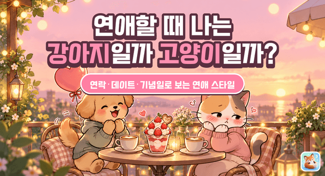 연애할 때 나는 강아지일까, 고양이일까?