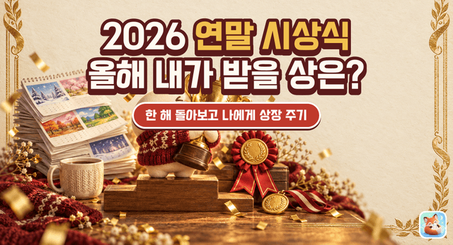 올해의 나에게 주는 상은? 2026 연말 시상식